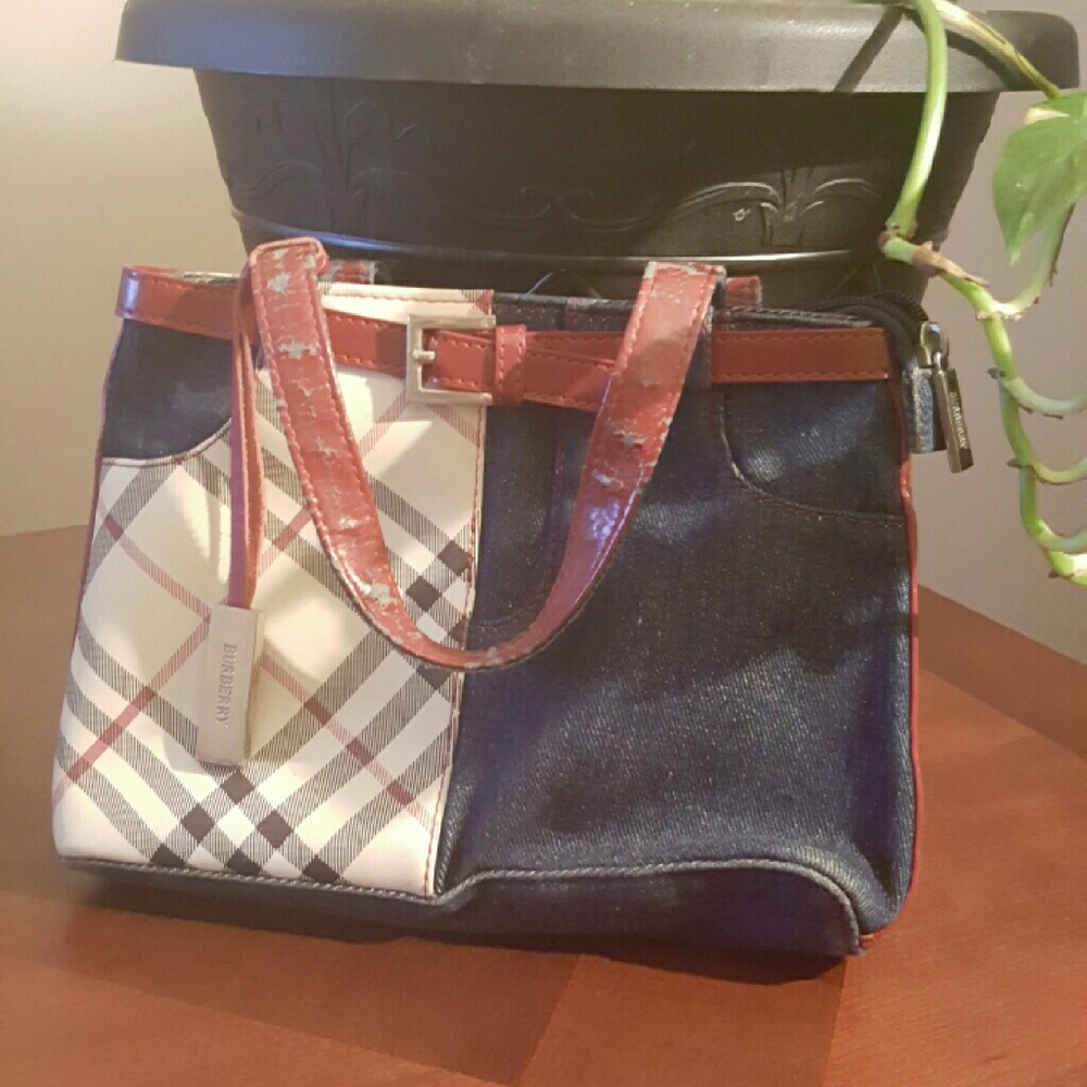 Burberry Blue and Red Mini Bag